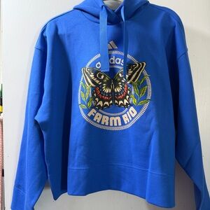FARM Rio Blue Hoodie with Butterfly Design